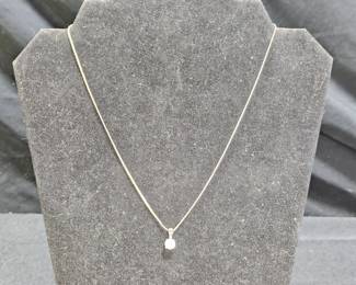 Sterling Silver Serpentine Chain & 925 CZ Pendant