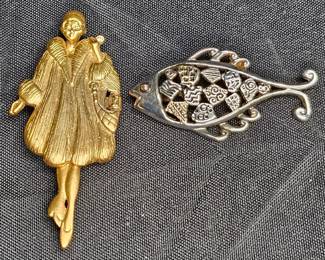 Before&After Taxes Brooch & Best Fish Pin Pendant