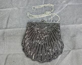 Signature Studio Black Beaded Shell Purse