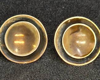 Vtg MCM Polly Stehman Sterling Screw Back Earrings