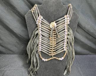 Handmade Brown Buffalo Hairpipe Breastplate Choker