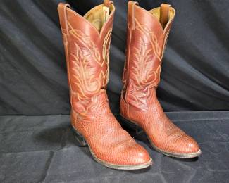 Brown Leather Tony Lama Cowboy Boots