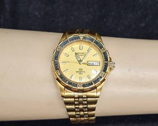 Seiko Sports 150 Gold Tone Quartz Watch