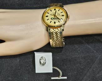 1976 Bulova Caravelle Promo Watch & Anson Tie Pin