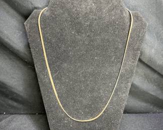 Large 4" Sterling Silver Herringbone Necklace