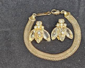 Napier Herringbone Bracelet & Bumble Bee Earrings