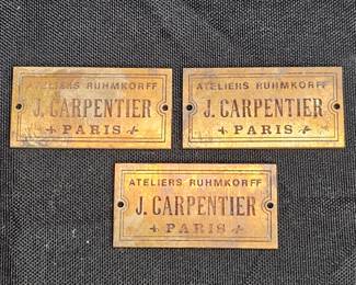 3 ATQ Brass Merch Tags Ateliers Ruhmkorff