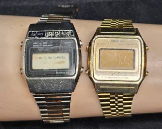 2 Vintage Men's Digital Seiko Wrist Watches