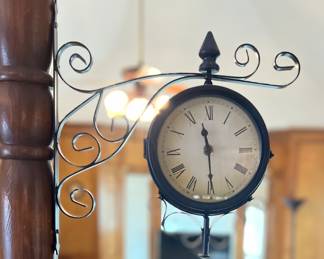 Nice double sided wall clock, often referred to as a "station clock" Vintage Victorian