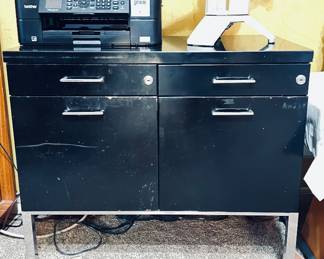 Office Filing cabinet/ great top desk for printer/ color black