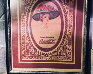 Framed Vintage Coca-Cola reproduction -1909 Hamilton King, Cocal-Cola -Girl (advertising art )