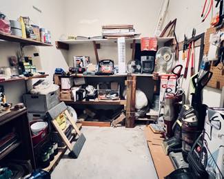 Extensive  tools in this storage room includes, Tools, Vacums, and much more