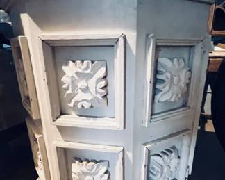 Vintage Otagon wooden white end table 