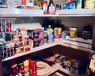 Pantry with Misc Items, Can foods, and more 