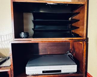 3-Shelves Wooden Cabinet great for electronics or an office.