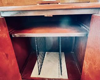 Inside end table with storage space 