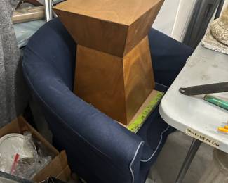 modern side table and club chair