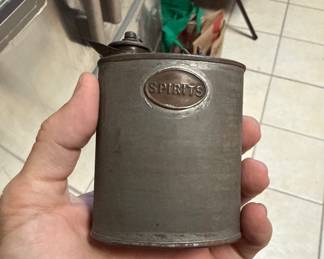 Early metal “SPIRITS” can (also called a spirit lamp fuel can or alcohol fuel can)