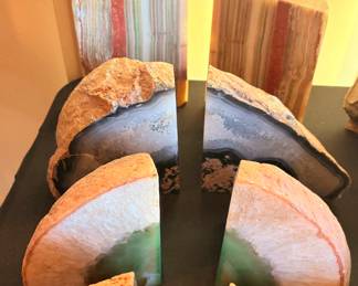 Polished Stone Bookends – Agate & Onyx