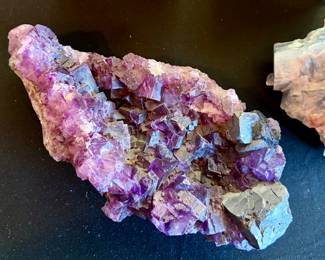 Cubic fluorite crystals on matrix