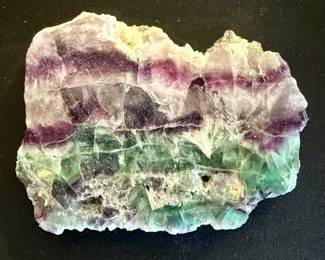 Banded fluorite specimen — often called rainbow fluorite