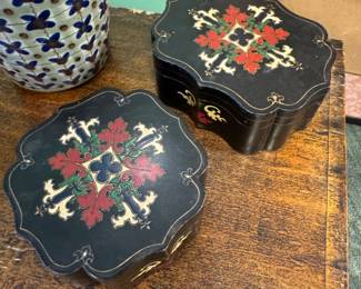 Vintage Asian Hand-Painted Lacquerware Trinket Boxes, $125each/OBO 