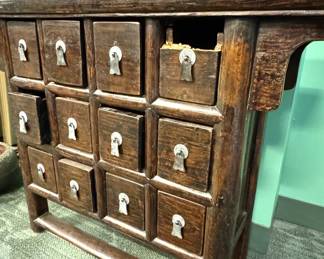 Antique Asian Apothecary Cabinet with Metal Pulls $900(as is)/OBO