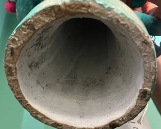 Vintage Latin American Folk Art Hand-painted Plaster sculpture composition 'Adam & Eve and serpent on a Tree' , mid 20th century, value $450 OBO