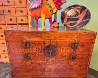Antique Chinese Elm Wood Storage Chest with Original Iron Mounts, $1,100/OBO