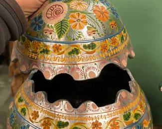 Kashmiri (India, Srinagar region) hand painted papier-mache decorative container $300/OBO