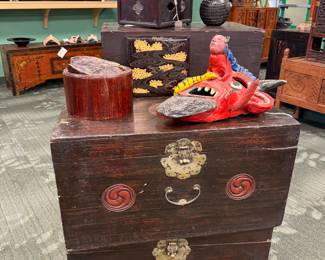 Japanese TansuTwo-Drawer Chest with Original Brass Hardware 2 pice $1800 FOR SET/OBO