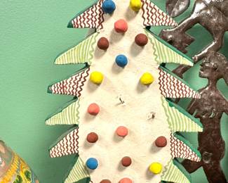 Folk Art Handcrafted Christmas Tree Sculpture, $325/OBO