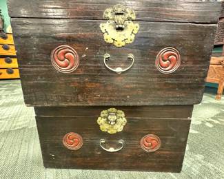Antique Japanese Tansu Chest with Brass Hardware, $900each/OBO