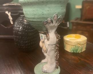 Jane Goslin Peiser American 1932-2022 Late 20th century Hand made stoneware with celadon glaze  value $1000/OBO