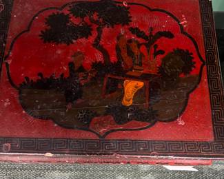 Vintage Chinese red lacquered low table / stand , late Qing to early Republic late 19th-early 20th century,  Value $600 OBO
