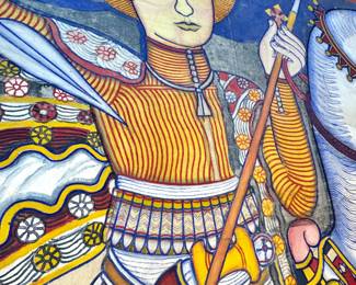 Ethiopian Saint George Icon Painting on Cloth $2500/OBO