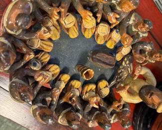 Vintage Peruvian / Andean  (Cusco School) Folk Art Sculpture "Last Supper" Mid-20th century value $500-900, now $550