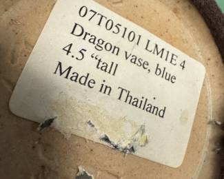 Blue Dragon Ceramic Vase (Thailand), $125/OBO