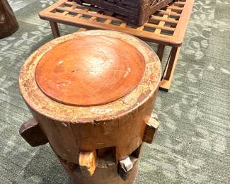 Antique Solid Wood Butcher Block Stool / Chopping Stand, $650/OBO