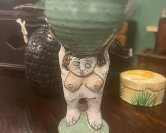 Jane Goslin Peiser American 1932-2022 Late 20th century Hand made stoneware with celadon glaze  value $1000/OBO