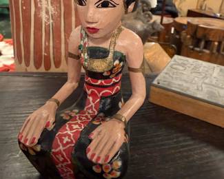 hand-carved Javanese wooden statue, part of a traditional pair known as "Loro Blonyo". $150/OBO
