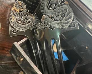 Chinese ox horn comb broken in 2 pieces value $75-$125/OBO