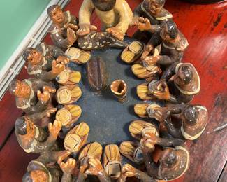 Vintage Peruvian / Andean  (Cusco School) Folk Art Sculpture "Last Supper" Mid-20th century value $900 OBO