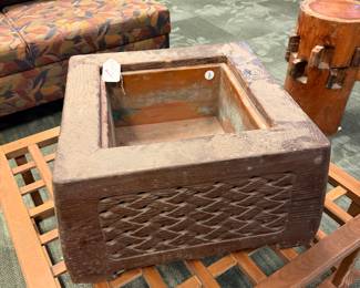 Antique Japanese wooden hibachi, also known as a brazier, Dating to the Taishō period (1912-1926) or early Showa period (1926-1989). $400/OBO