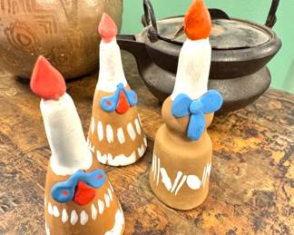 Folk Art Handcrafted Candle Figurines (Set of 3), $125/OBO