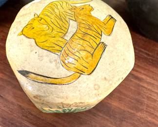 Antique Hand-Painted Stone Box, $225/OBO