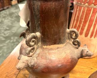 Pre-Columbian Style Pottery Effigy Vessel with Animal Motifs, $1,150/OBO