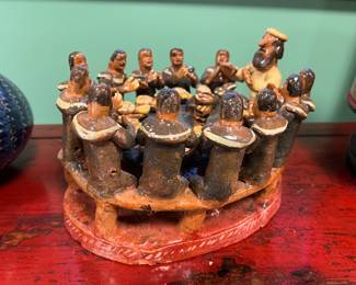 Vintage Peruvian / Andean  (Cusco School) Folk Art Sculpture "Last Supper" Mid-20th century value $900 OBO