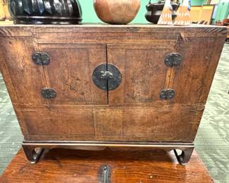Antique Chinese Elmwood Cabinet with Iron Hardware, $1,450/OBO