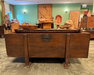 Antique East Asian Coffin-Form Storage Chest / Trunk, 19th century. $2,300/OBO 
